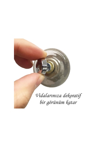 10 Adet Vida Kapatıcı Kapağı 15 Mm Metal Vida Tapası Tıpası Dekoratif Vida Gizleyici Krom