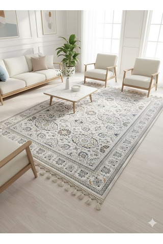 Modern Desenli Mavi Salon Kilimi-160 230 Cm- Açık Mavi