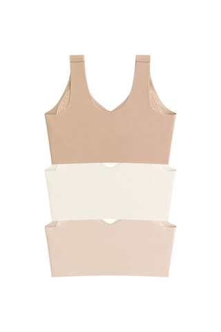 Cottonill Seamless Bra - Neriva Lazer Kesim Önden Düğmeli Minimizer Kadın Sütyen 3'lü Paket-2 Çok Renkli