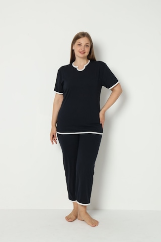 Fames Pijama Yazlik Büyük Beden Pijama Takim Lacivert