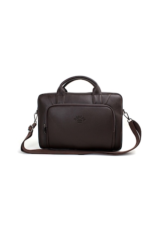 Unisex,kahverengi 14 İnç Laptop Ve Evrak Çantası Kahverengi