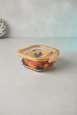 Bambum Poira - Cam Kapaklı Kilitli Cam Saklama Kabı 1100 Ml Bambu