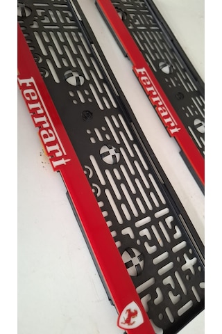 Ferrari Kırmızı Takmatik Standart Plakalık 2li