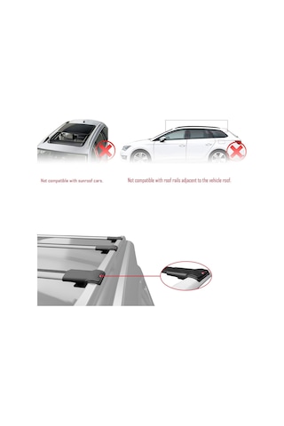 Audi A4 B9 Allroad 2016 Ve Sonrası İle Uyumlu Fly Model Ara Atkı Tavan Barı Gri 3 Adet Bar