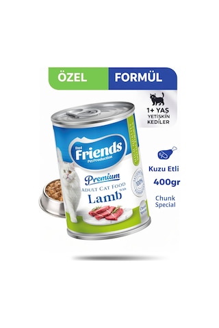 Premium Kuzu Etli Yetişkin Kedi Konservesi 400 Gr Yaş Mama