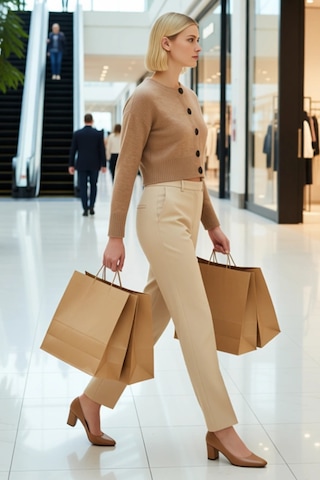 Benerly Kadın Oversize Düğmeli Crop Triko Hırka Yumuşak Dokusuyla Ve Raha Bej