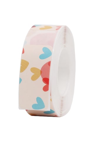 Dofolink Renkli Kalp Şekilli Etiketler - Suya Yağa Dayanıklı, Termal Yazdırılabilir, 30x15mm 200 Adet - Ev, Ofis Ve Ticari Kullanım İçin 1 Rulo