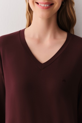 Suwen Ezra Pijama Takımı Sh2623066091 Kahverengi Desenli