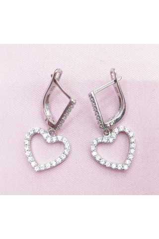 Oriental Kuyumculuk Jewellery Kalp Küpe Gümüş