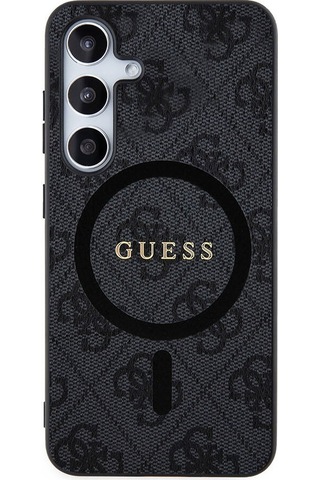 Galaxy Uyumlu S24 Plus Kılıf Guess Lisanslı Magsafe Özellikli 4g Desenli Yazı Logolu Kapak Kahverengi