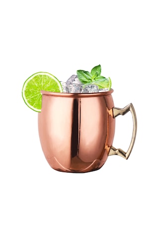 Kosona 530ml Paslanmaz Çelik Gümüş Mavi Yassı Yüzeyli Moskova Mül Espresso Bardağı Kokteyl Bardağı İçecek Bardağı