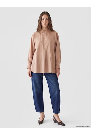 Lcw Modest Pembe Hakim Yaka Kadın Gömlek Tunik