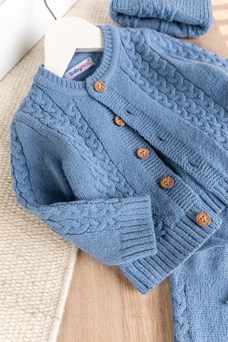 Babymod Bereli Triko Hırkalı Kışlık Erkek Bebek Takım Set mavi