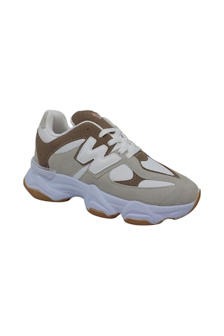 Zerhan 7040 Unisex Vizon Bağcıklı Kalın Taban Spor Ayakkabı