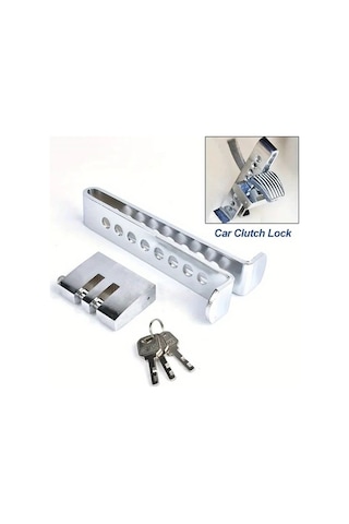 Willowhaven 1 Adet Evrensel Araç Debriyaj Kilidi Paslanmaz Çelik Çalışma Önleyici Direksiyon Fren Pedalı Emniyet Aracı Gümüş