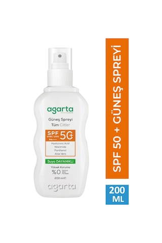 Agarta SPF 50+200 ML Yüz Ve Vücut Güneş Spreyi