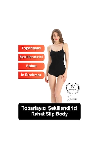 Svein Yeni Sezon Slip Kesim Kaymaz Ve Konforlu Toparlayıcı Şekillendirici Kadın Slip Body Gün Boyu Rahat Siyah