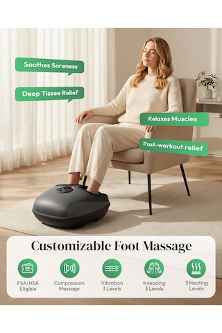 Heycool Shiatsu Ayak Masajı Isı İle Fsa Uygun Erkekler Kadınlar İçin Hsa Hediyesi