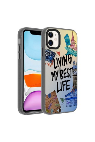 Apple Uyumlu iPhone 11 Kılıf Desenli Zore Dragon Sert Kapak Seyahat