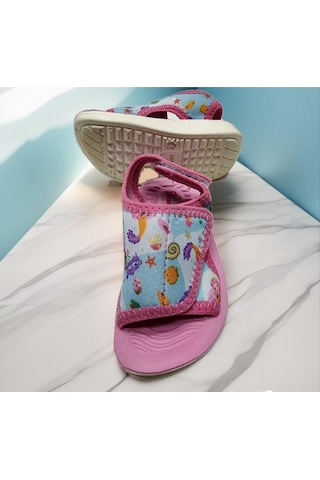 Çocuk Günlük Yazlık Cırtlı Ayarlanabilir Sandalet Pembe