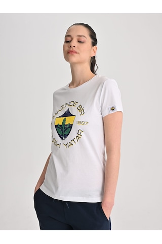 Fenerium Kadın Trıbun Est. 1907 Tshırt BEYAZ