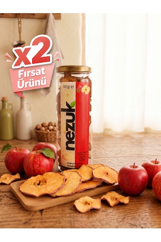 Nezuk Güneş Enerjisi İle Kurutulmuş Doğal Kırmızı Elma-pet 100 G