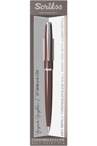 Scrikss 33 Vintage Tükenmez Kalem Bordo