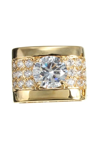 Suntek Dikdörtgen Erkek Kristal Pirinç Gömlek Kol Düğmeleri Altın