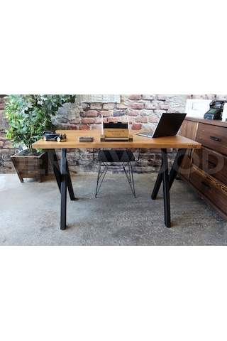 Ahşap Çalışma Ve Bilgisayar Masası-70x120x76 Cm Açık Ceviz