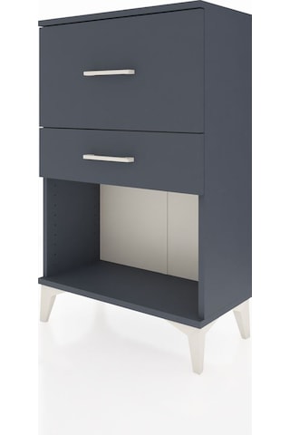 Arges Komodin 2 Çekmeceli 60x30x96 Antrasit-antrasit Antrasit