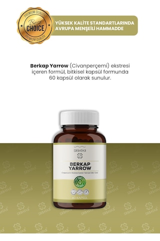 Erbatab Civan Perçemi Ekstresi Berkap Yarrow 60 Kapsül