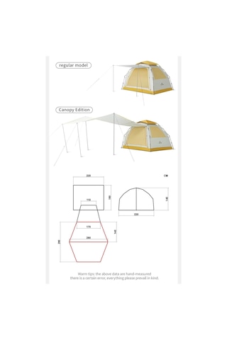 Naturehike Ango Es60 Gölgelikli Otomatik Kurulum Kamp Çadırı Thorn Yellow