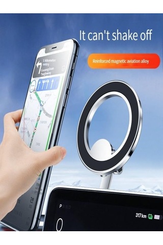 Araç Telefon Tutucu Manyetik, 360 Dönebilir, Gösterge Paneli Ve Ön Cam Uyumlu, Siyah Diğer