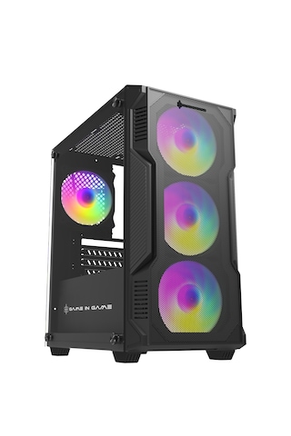 Game İn Game Speed 4x12cm Argb Fan Mesh Panel Temper M.atx Kasa