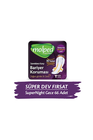 Molped Super Night Hijyenik Ped Gece 66 Adet