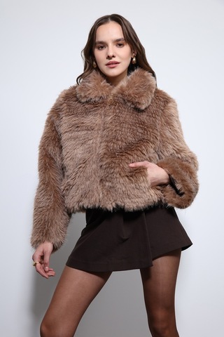 Antioch Peluş Görünümlü Mont Vizon
