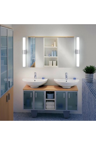 Xindoker Moderen Banyo Led Ayna Lambası - 40cm 16w Su Geçirmez Beyaz Işık, Aluminyum, Kolay Kurulum, Ev/bar Dekorasyonu Beyaz
