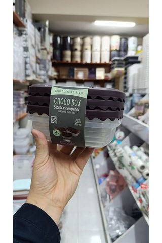 Saklama Kabı 3'lü Mükemmel Kullanım Sunar Kahverengikapak-şeffafkabı