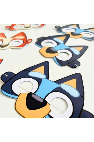 Bluey Temalı Doğum Günü Maskesi 6 Adet