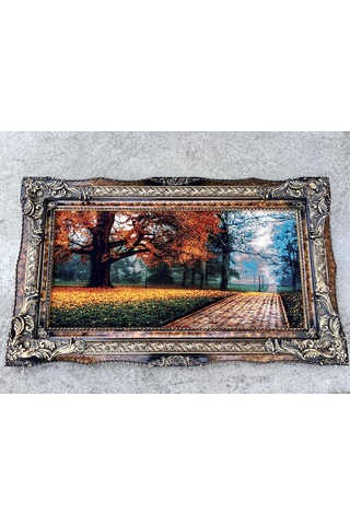 Kayıp Mevsimin Hikayesi Adlı İran Tebriz Halı Tablo 123x73cm - Duvar Halı Kilim Tablo
