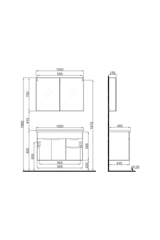 Kale Stora 100 Cm Set Parlak Beyaz Lavabo Dolabı + Aynalı Dolap