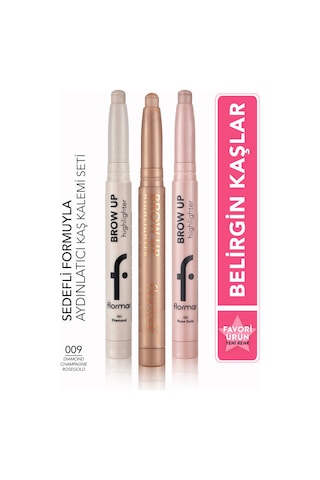 Flormar Brow Up Asansörlü Kalem Aydınlatıcı Seti 009 3'lü