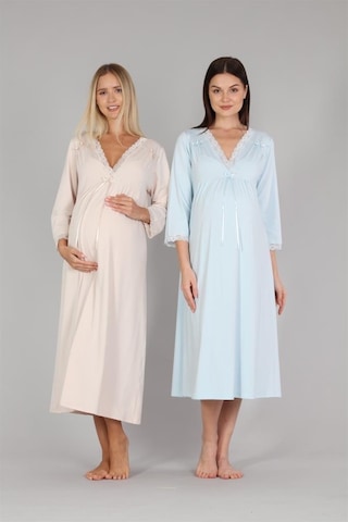 Bone Club 5302 Mavi Hamile Lohusa Gecelik 001