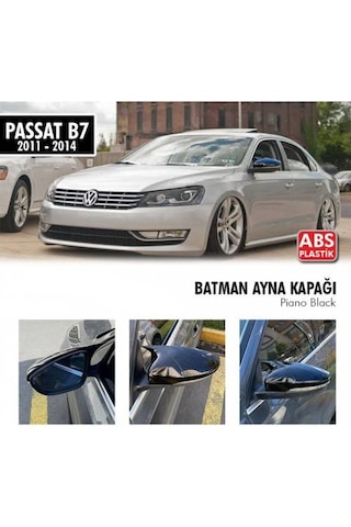 Otoçizgi Vw Passat B7 Batman Yarasa Ayna Kapağı Piano Black Abs Plastik Otoçizgi