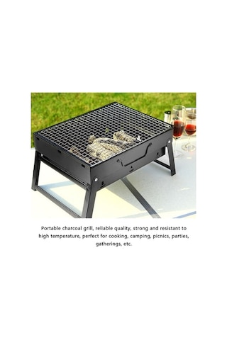 Prestigegoods Kampı Piknik Kömür Izgara 13.8x10.6x7.9in Çok Renkli Çok Renkli