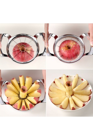 Geeroyoo 12 Bıçaklı Elma Dilimleyici - Paslanmaz Çelik, 4" Meyve Ve Sebzeler İçin Pratik Mutfak Aleti