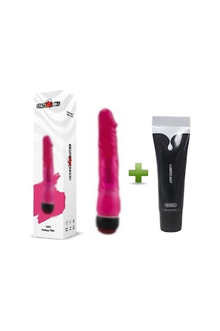 Truva Shop Crazy Bull Titreşimli 18 CM Kırmızı Jel  Dildo + Kaydırıcı