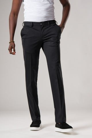 Ecer Slimfit Beli Yarım Lastikli Dokulu Likralı Yazlık Jogger Pantolon Siyah