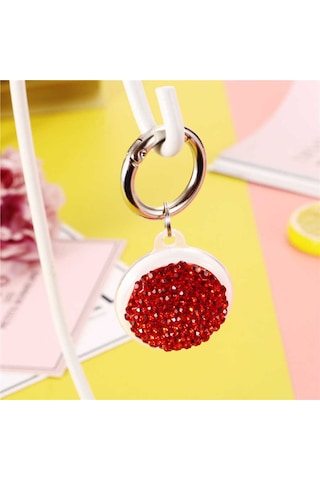 Zore Airtag 03 Uyumlu Silikon Anahtarlık-kırmızı