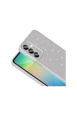 Galaxy A16 Uyumlu Kılıf Kamera Korumalı Simli Lüks Sys Koton Kapak - Açık Pembe AÇIK PEMBE